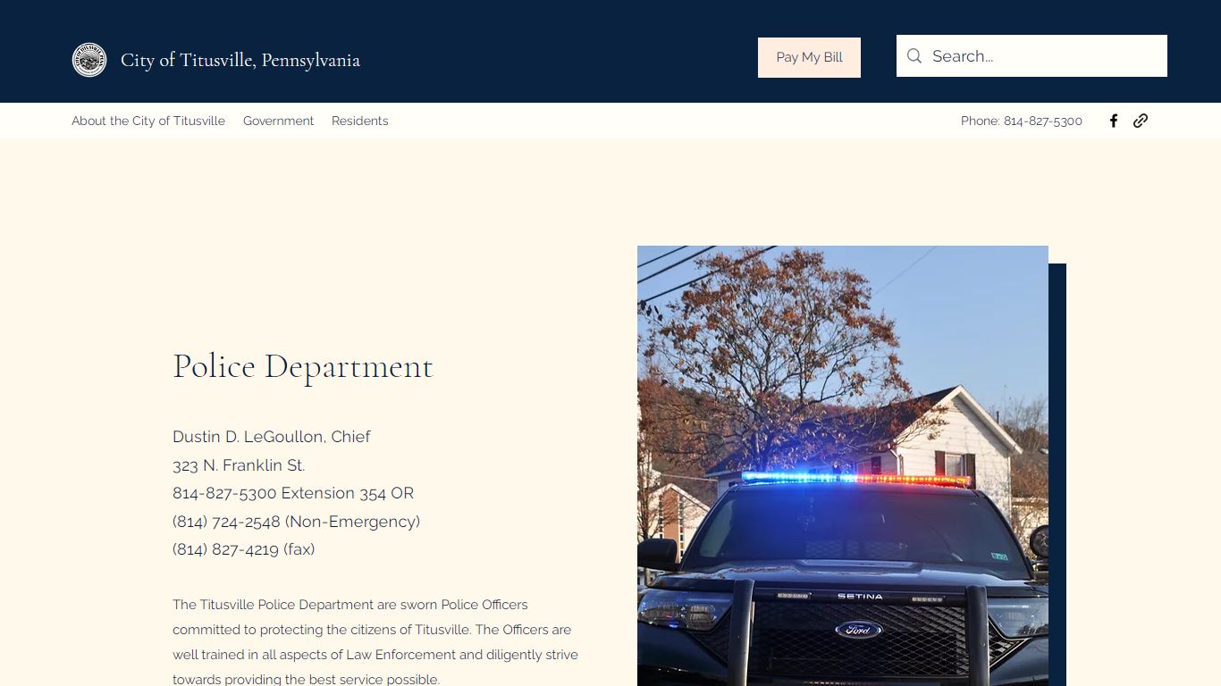 Police Department | City of Titusville, Pennsylvania